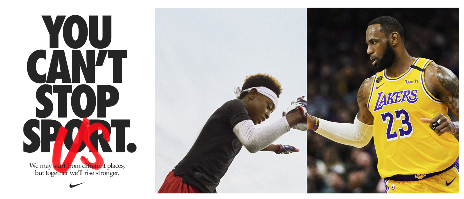 pub-Nike-écran-partagé-lebron-james-you-cant-stop-us-2020